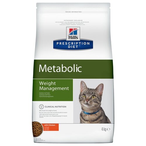 Сухой корм для кошек Hills Prescription Diet Metabolic для снижения и контроля веса с курицей 4 кг
