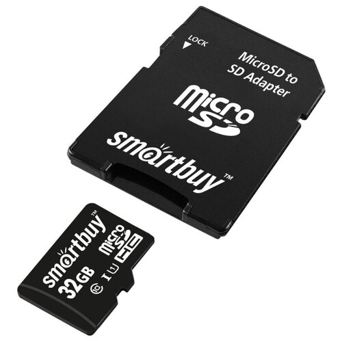 Карта памяти microSD Smartbuy 32GB Class10 UHSI U1 10 МБсек с адаптером