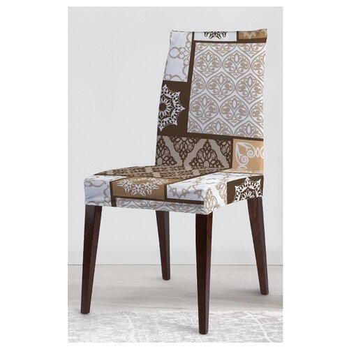 Декоративный чехол на стул JoyArty Плиточный креатив со спинкой велюровый
