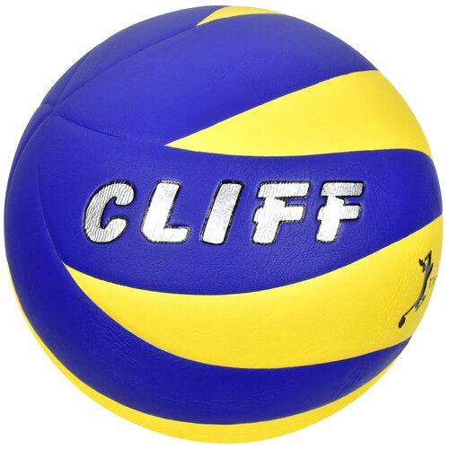 Мяч волейбольный CLIFF WPU028BY12, 5 размер, PU, желтосиний
