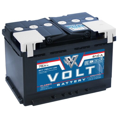 Автомобильный аккумулятор VOLT CLASSIC 6СТ751 прямая полярность ёмкость 75 Ач