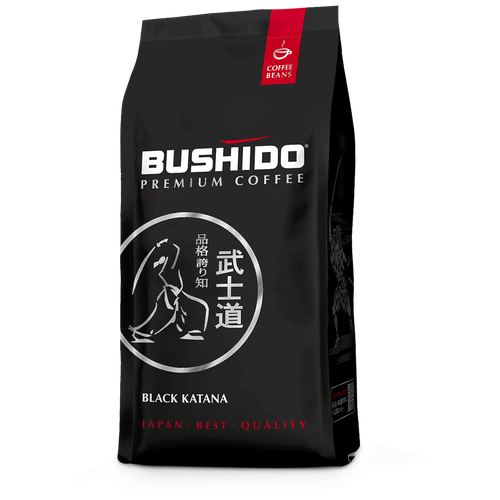 Упаковка 4 штук Кофе в зернах Bushido Black Katana 1000г Нидерланды