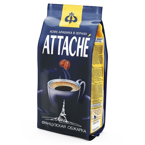 Упаковка 12 штук Кофе в зернах Attache французская обжарка 250г
