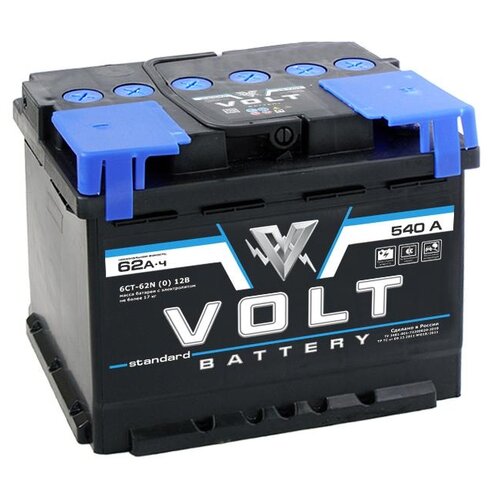 Автомобильный аккумулятор VOLT STANDARD 6СТ620 обратная полярность ёмкость 62 Ач