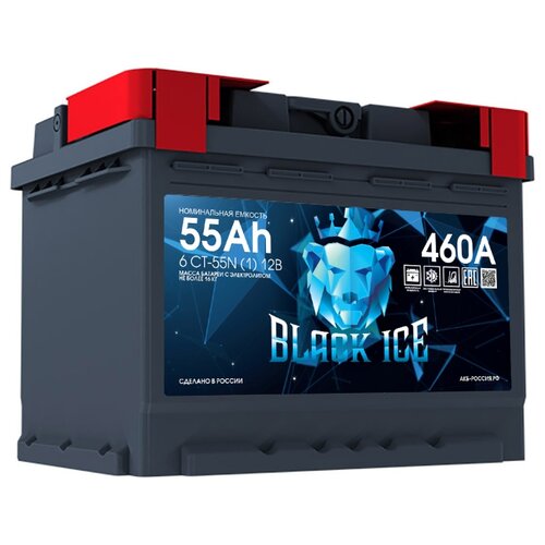 Автомобильный аккумулятор BLACK ICE 6СТ551 ёмкость 55 Ач прямая полярность 1  BI5511