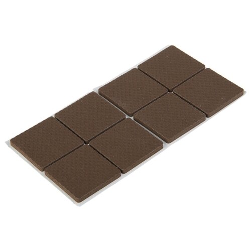 TUNDRA Набор квадратных мебельных накладок полимерные 38х38 мм 8 шт цвет коричневый