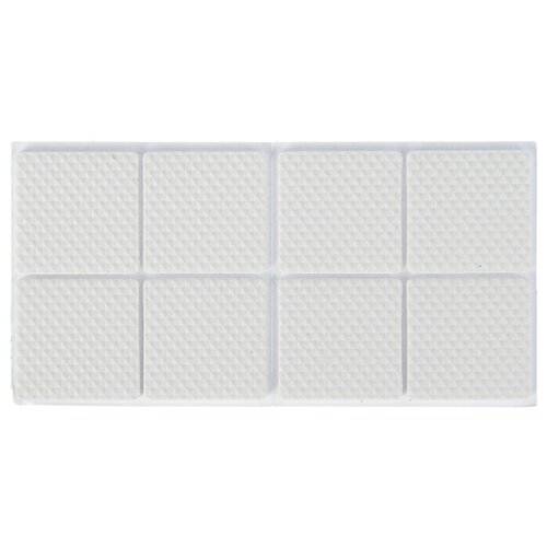 TUNDRA Набор квадратных мебельных накладок полимерные 38х38 мм 8 шт цвет белый