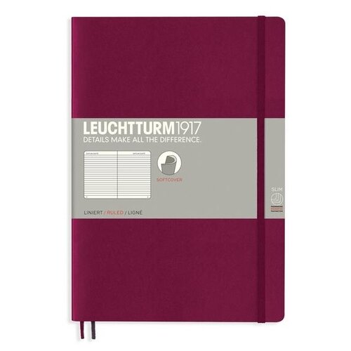Записная книжка Leuchtturm Composition В5, в линейку, винная, 123 страниц, мягкая обложка