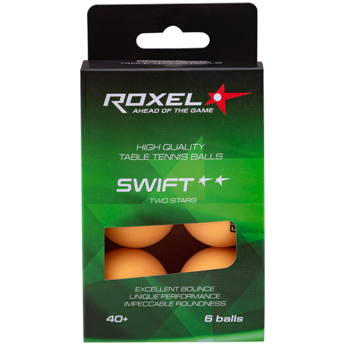 Мяч для настольного тенниса Roxel 2 Swift, оранжевый, 6 шт.
