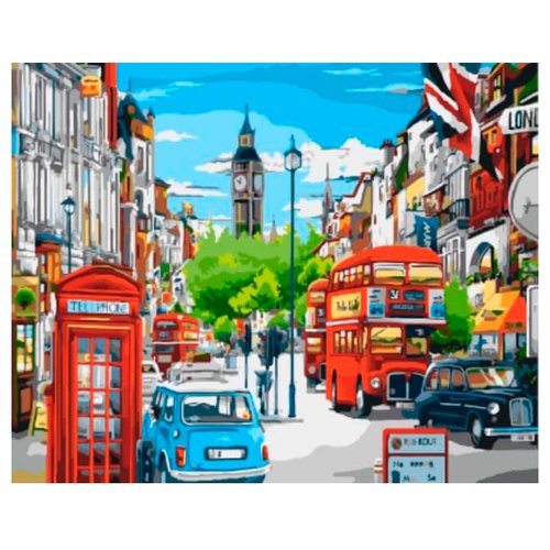 Цветной Картина по номерам Лондонская улица в ярких красках GX8969
