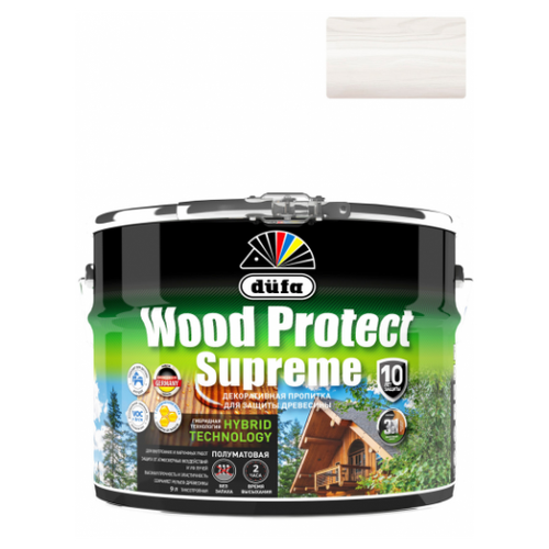 Пропитка высокопрочная, белая Wood Protect Supreme Dufa МП00008386