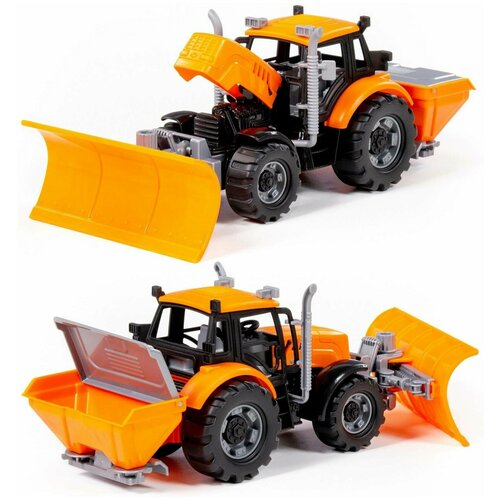 Инерционный снегоуборочный трактор Прогресс оранжевый)  28,6 см