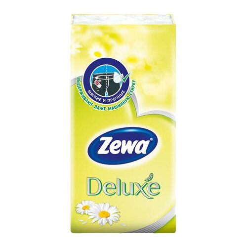 Платочки Zewa Deluxe Ромашка бумажные носовые 3 слоя 10 шт