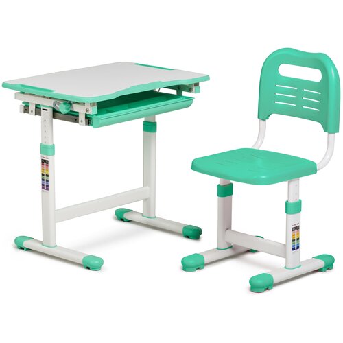 Комплект FUNDESK растущая детская парта и стул Piccolino 664x474 см green