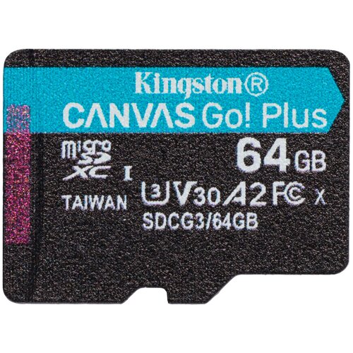 Карта памяти Kingston SDCG3 64 GB чтение 170 MBs запись 70 MBs черный
