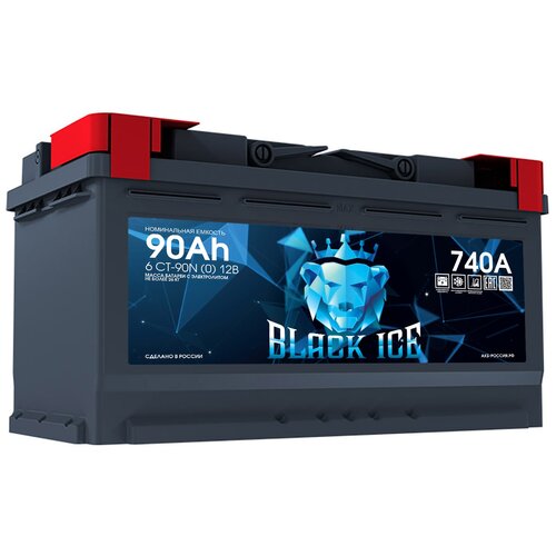 Автомобильный аккумулятор BLACK ICE 6СТ900 ёмкость 90 Ач обратная полярность 0  BI9001