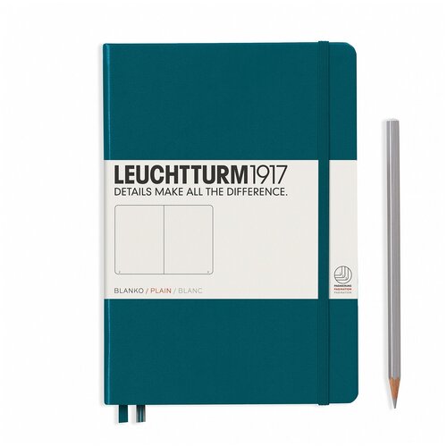 Записная книжка Leuchtturm A5 нелинованная), тихоокеанский зеленый