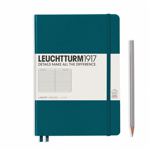 Записная книжка Leuchtturm A5 в линейку), тихоокеанский зеленый
