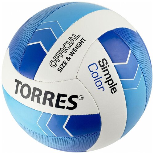 Мяч вол. TORRES Simple Color арт.V32115, р.5, синт.кожа ТПУ), маш. сшивка, бут.камера,белголсин