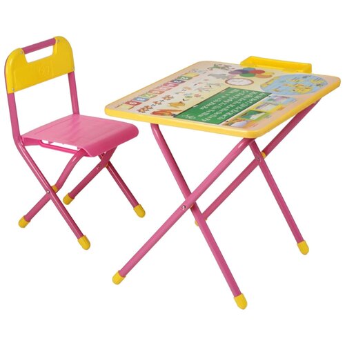 Комплект ДЭМИ стол  стул 1 Глобус 60x45 см розовый