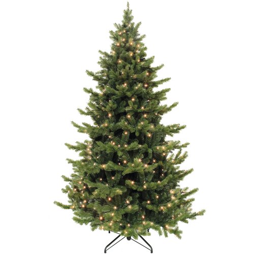 Искусственная елка с лампочками Шервуд Премиум 155 см, 120 теплых белых ламп, литая  ПВХ, Triumph Tree 73713