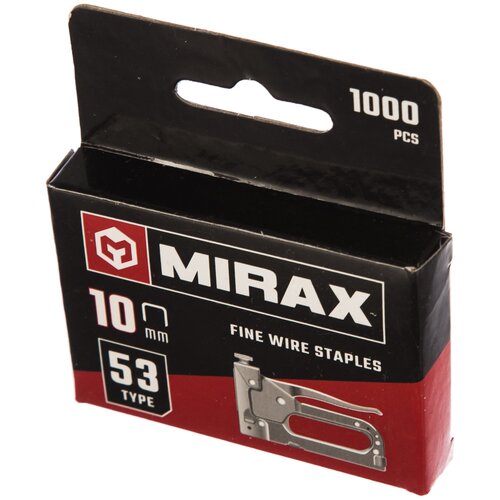 Скобы для степлера MIRAX узкие 10 мм тип 53 1000 шт. 315310
