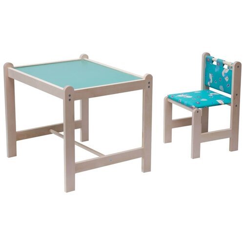 Комплект Гном стол  стул Малыш2 62x52 см зеленыйутки зеленые