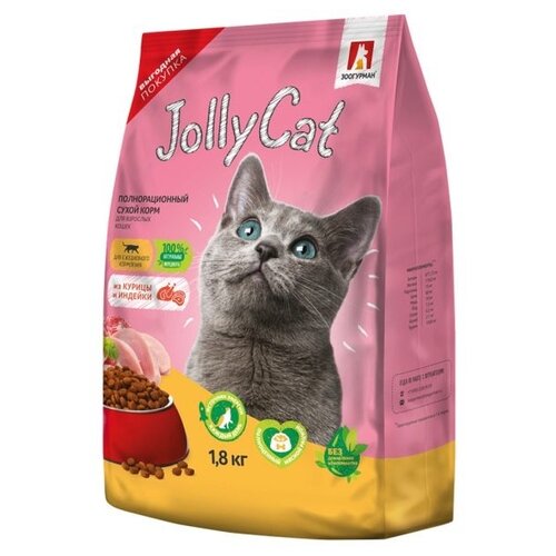 Сухой корм для кошек Зоогурман Jolly Cat с курицей с индейкой 18 кг