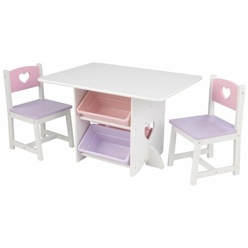 Набор детской мебели KidKraft Heart стол, 2 стула, 4 ящика) 26913KE)