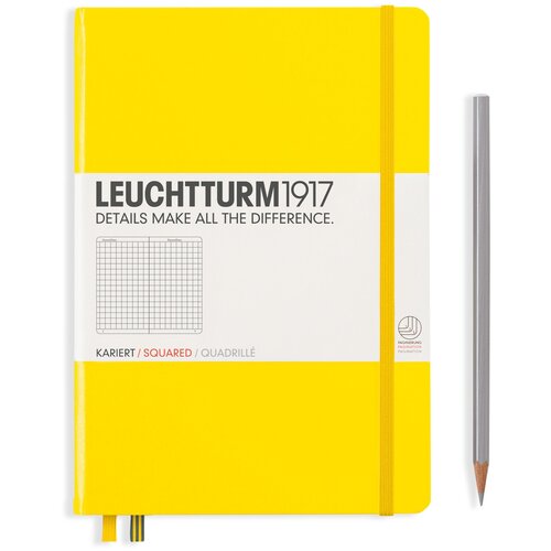Записная книжка Leuchtturm A5 в клетку), лимонная