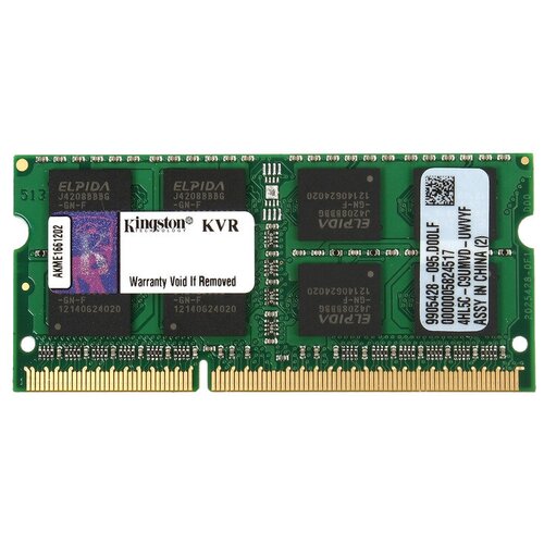 Оперативная память Kingston ValueRAM 8GB DDR3 1600MHz SODIMM 204pin CL11 KVR16S118