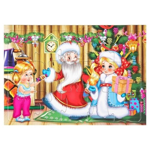 Пазлрамка 15 Дед Мороз и Снегурочка П156985 Рыжий кот