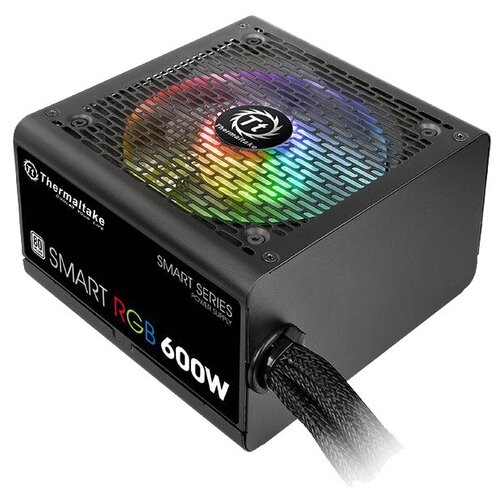Блок питания Thermaltake ATX 600W Smart RGB 600 80 2444pin) APFC 120mm fan color LED 5xSATA RTL