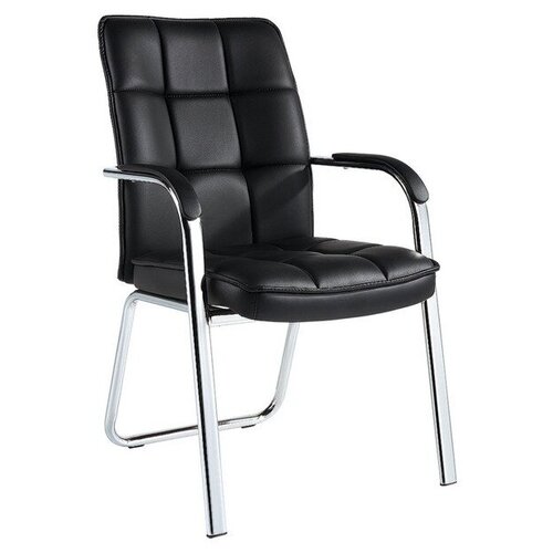 Конференцкресло Easy Chair кожзам черный хром