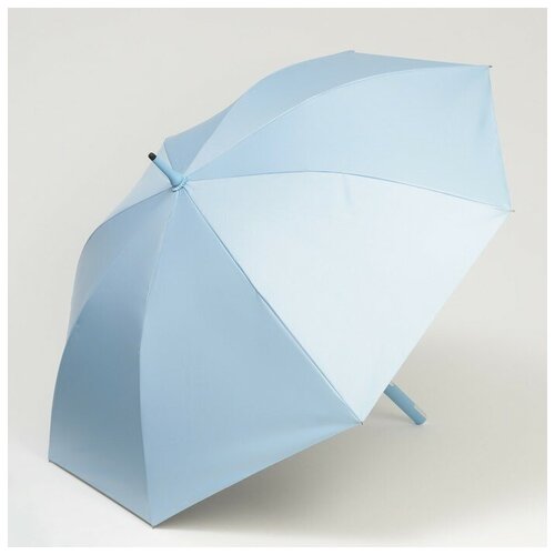 Queen fair Зонт  трость полуавтоматический Однотонный, ветроустойчивый, 8 спиц, R  58 см, цвет голубойчрный