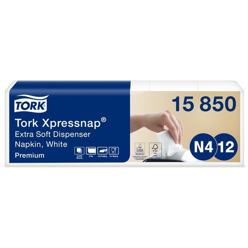 Салфетки TORK диспенсерные Xpressnap ультрамягкие 15850 200 шт 5 пачек