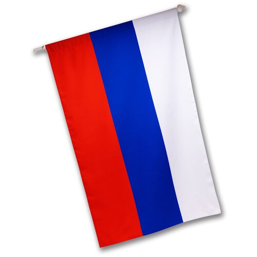 Настенный флагшток из металла 125 см и флаг России РФ 90х135 см