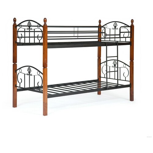 Двухъярусная кровать TetChair Bolero размер ДхШ 210х935 см спальное место ДхШ 200х90 см цвет черныйкоричневый