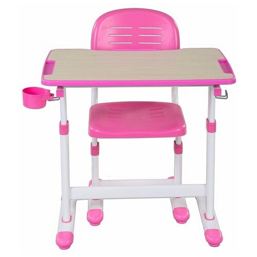 Комплект FUNDESK растущая детская парта и стул Piccolino II 664x474 см pink
