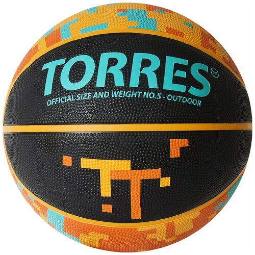 Баскетбольный мяч TORRES TT B02125 р 5 черныйоранжевый