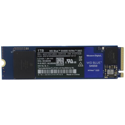 Твердотельный накопитель Western Digital WD Blue NVMe 1000 GB WDS100T2B0C