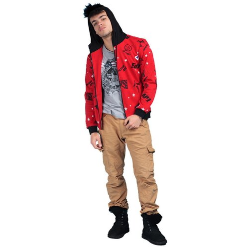 Мужская куртка с капюшоном красный MVJCT916