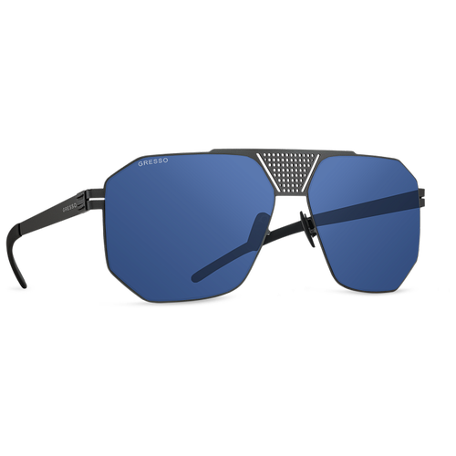 Титановые солнцезащитные очки GRESSO Redford  квадратные  синие