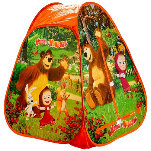 Палатка Играем вместе Маша и медведь конус в сумке GFAМВ01R оранжевый