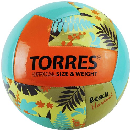 Мяч для пляжного волейбола TORRES Hawaii, р.5, арт.V32075B