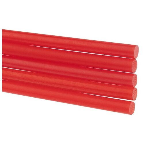 Клеевые стержни REXANT, 7 мм, 100 мм, красные, 6 шт., блистер