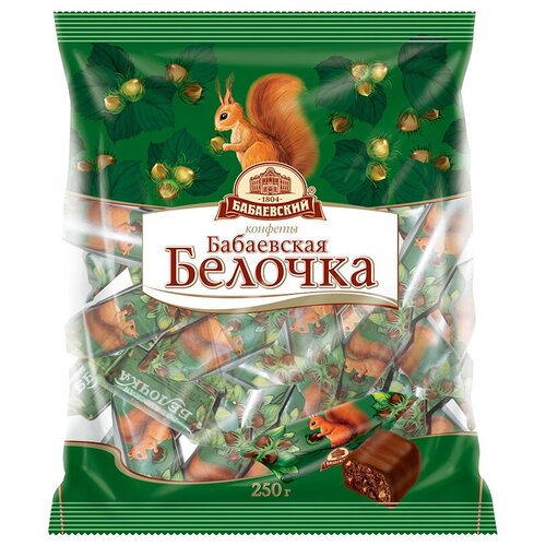 Шоколадные конфеты Бабаевский Бабаевская Белочка, 200г, пакет