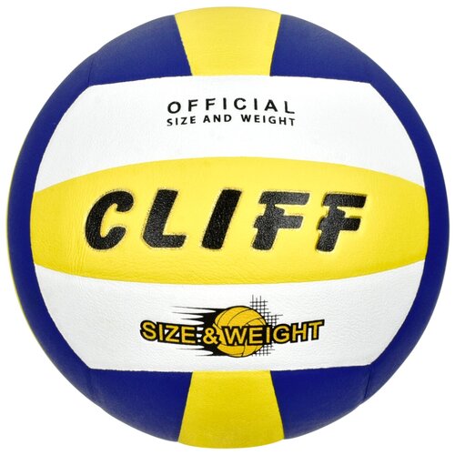 Мяч волейбольный CLIFF РК1002, 5 размер, PU, беложелтосиний