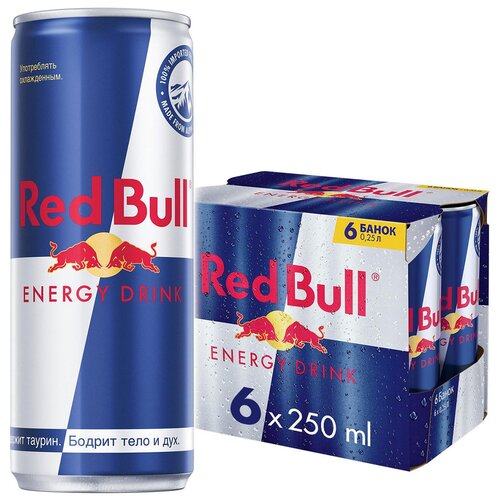 Энергетический напиток Red Bull 025 л 6 шт