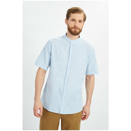 Рубашка baon Рубашка из смесового льна Baon B681201, размер: S, синий